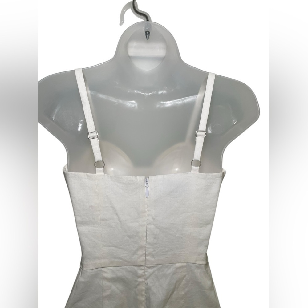 Bebe New NWT Linen Blend White Romper - Picture 4 of 7